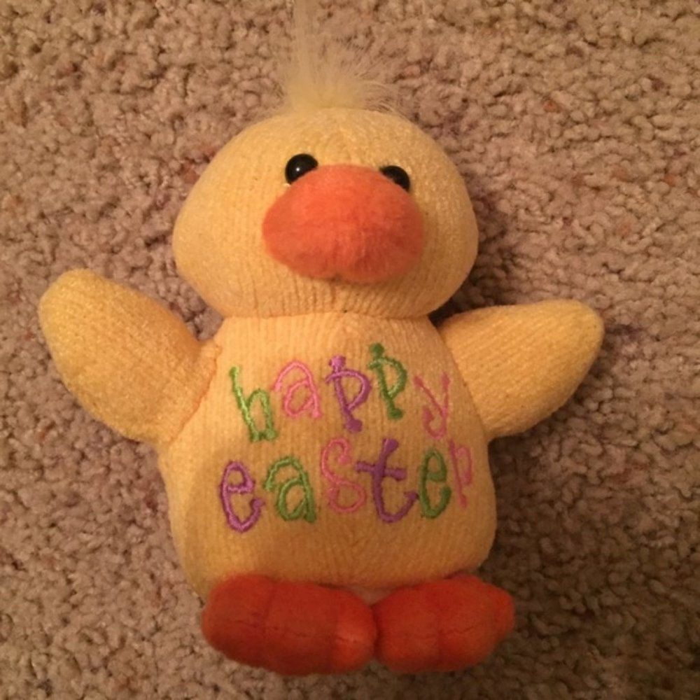 VTG Plush Duckling 6" HAPPY EASTER